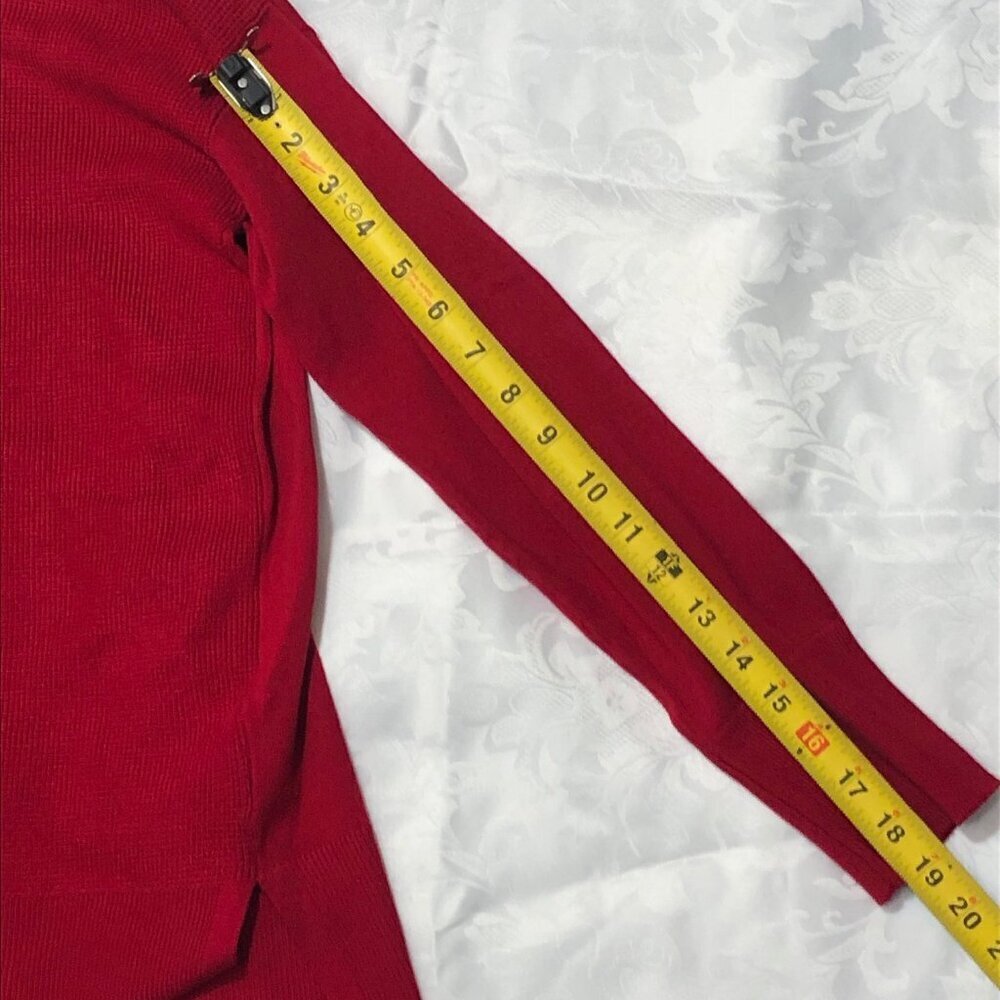 Jones New York Signature Sweater Womens Medium Red Cowl Neck Drawstring Holidays - Picture 10 of 10